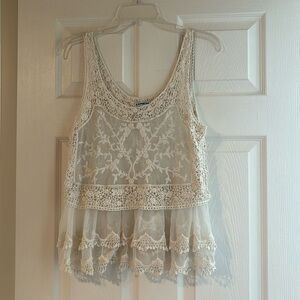 Express lacy white top